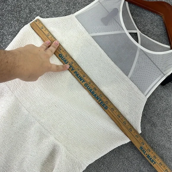 Bar III Sleeveless Above Knee Mini Dress White Glitter Womens XL Bride Bridal - Picture 7 of 10